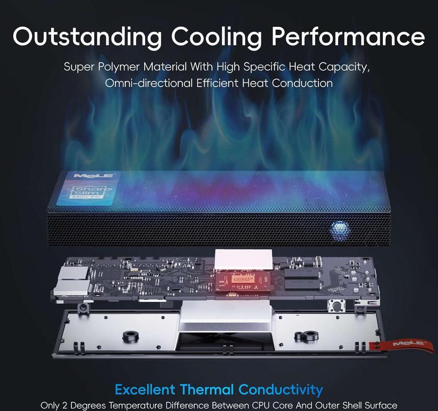 Представлен мини-ПК размером со смартфон с пассивным охлаждением