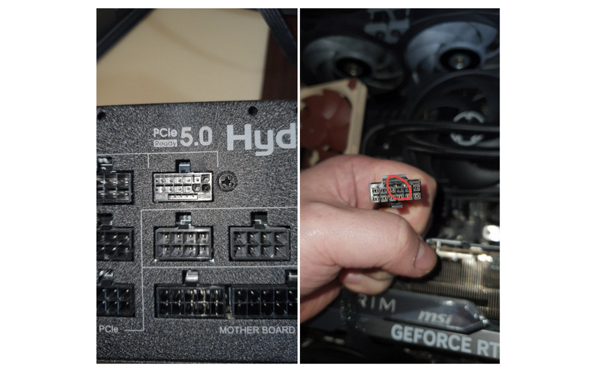 Видеокарта NVIDIA RTX 4090 расплавила не только свой PCI-разъем, но и разъем на блоке питания