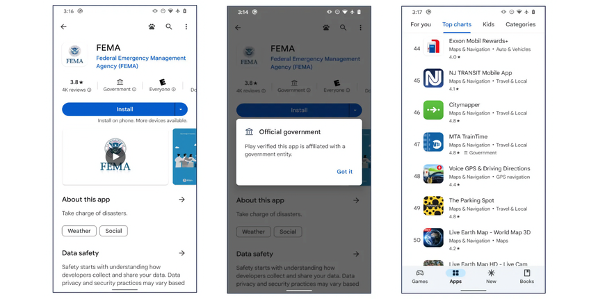 Google будет помечать «государственные» приложения в магазине Play Store