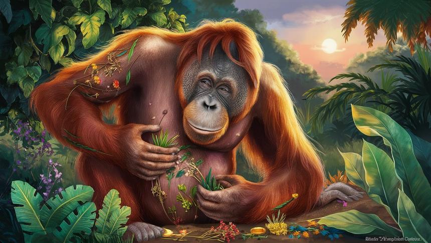 Обезьяна впервые занялась самолечением с помощью растения