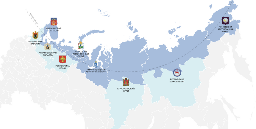 Карта арктических регионов России