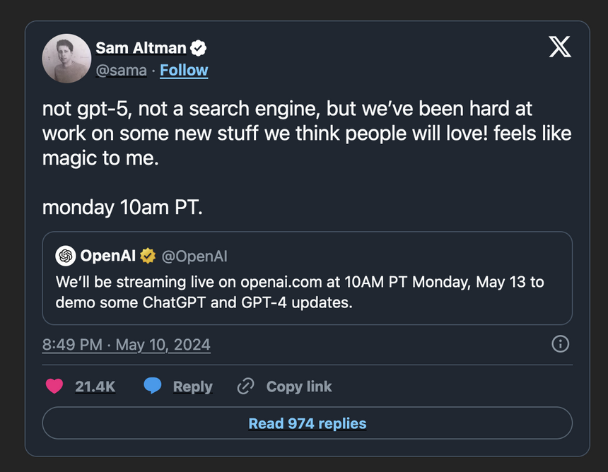 Глава OpenAI опроверг слухи о запуске ИИ-конкурента Google Поиску