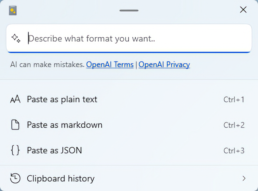 Microsoft внедрит ИИ в буфер обмена Windows 11