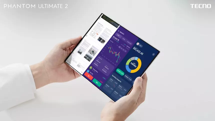 TECNO представила складной смартфон с тройным экраном Phantom Ultimate 2