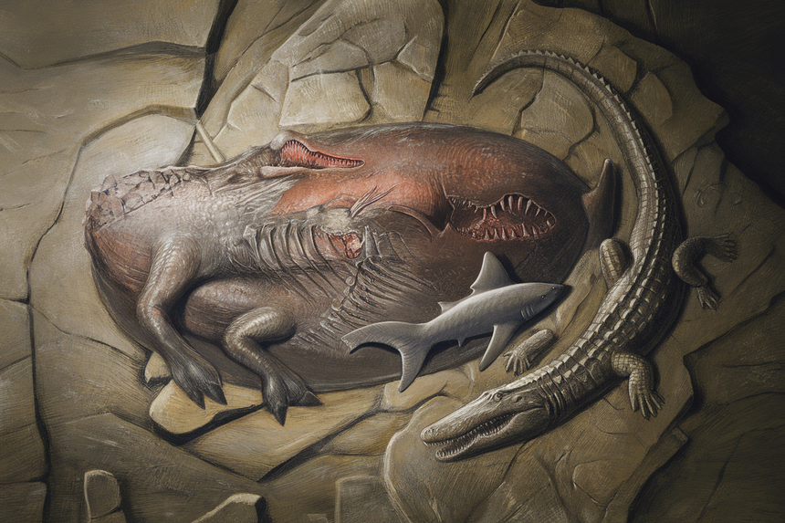 Находка показала жестокую встречу древней морской коровы с крокодилом и акулой