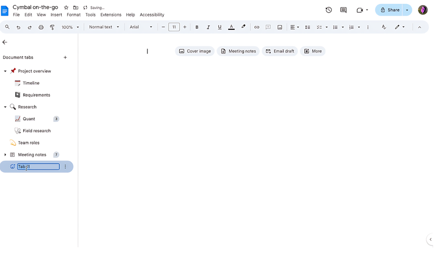 В Google Документах появились вкладки. Как они выглядят и зачем нужны