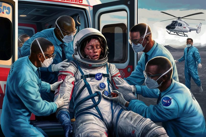 Астронавта NASA забрала скорая помощь после приземления. Сейчас с ним всё хорошо