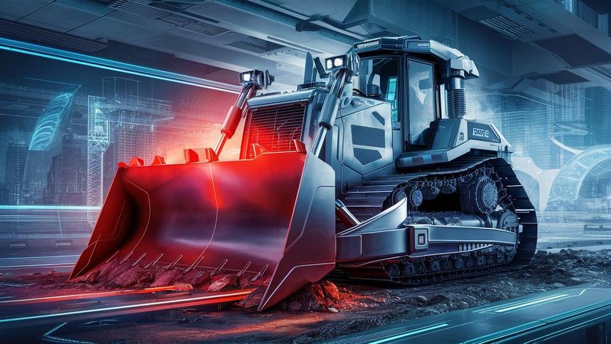 В Челябинске представили первую электронную систему контроля бульдозера