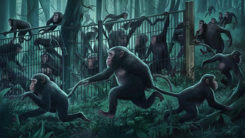 В США удалось поймать лишь 35 из 43 сбежавших из лаборатории обезьян