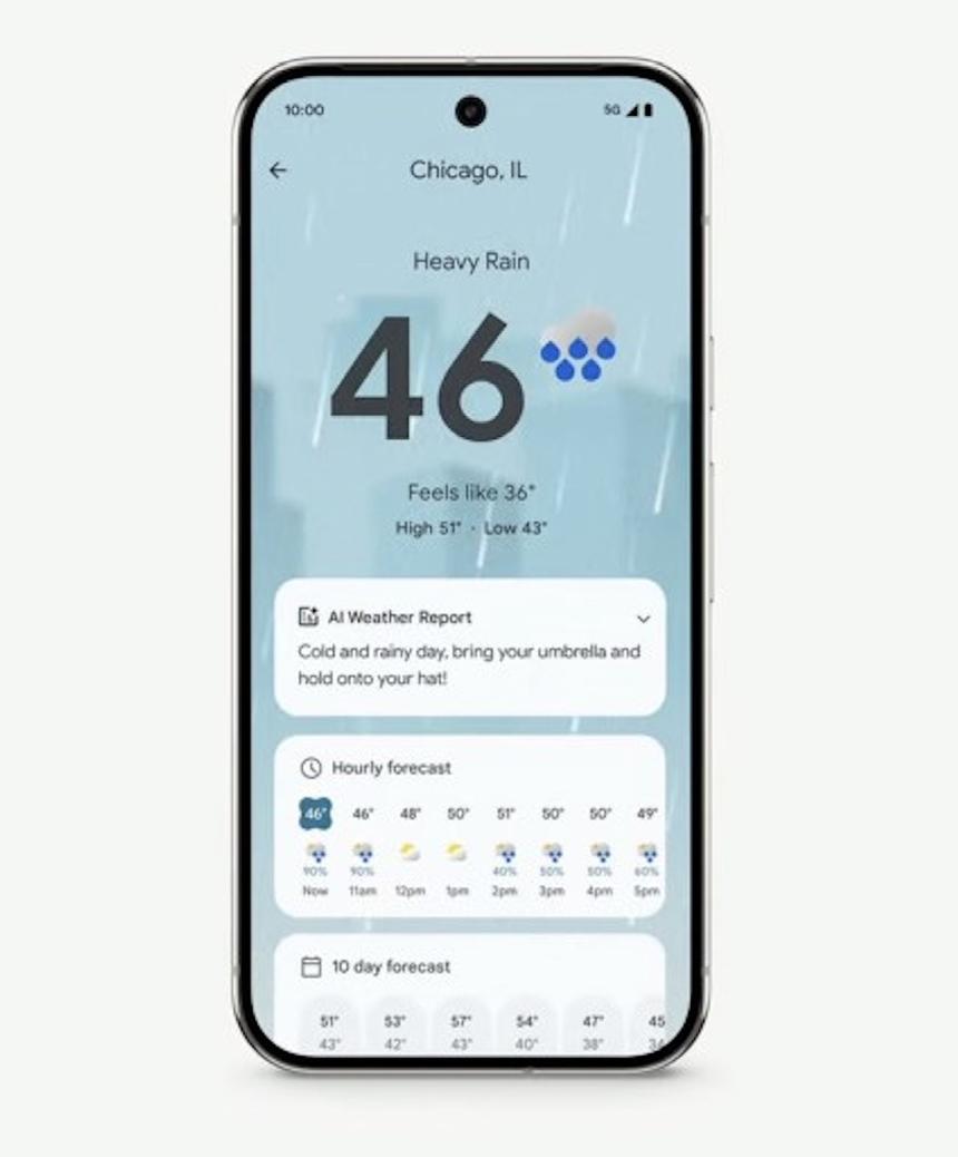 В погодном приложении Pixel Weather появилась карта пыльцы и «умная» вибрация
