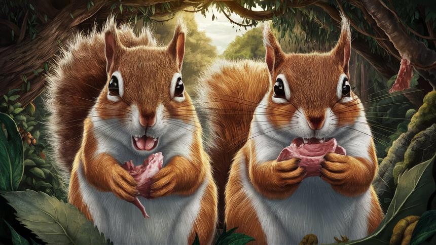 Белок впервые поймали за… охотой и поеданием мяса