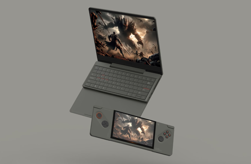 Это Dual Fusion — игровой ноутбук со встроенным аналогом консоли Steam Deck