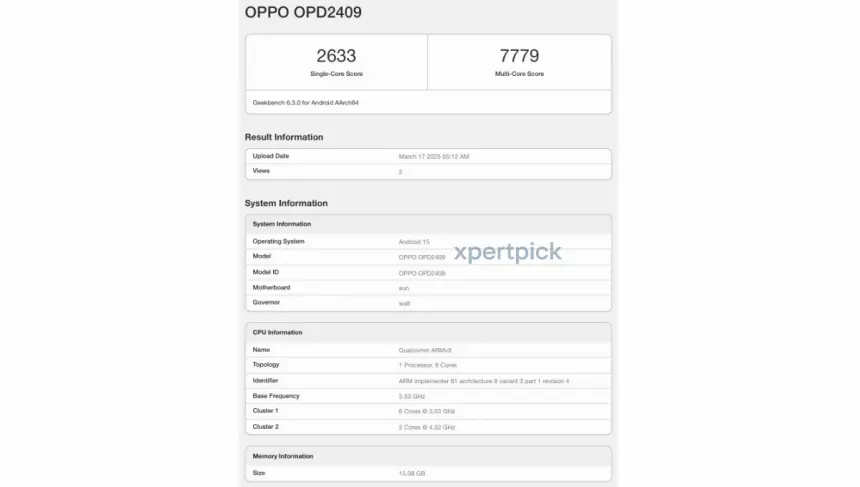 Geekbench раскрыл подробности о самом мощном Android-планшете Oppo Pad 4 Pro