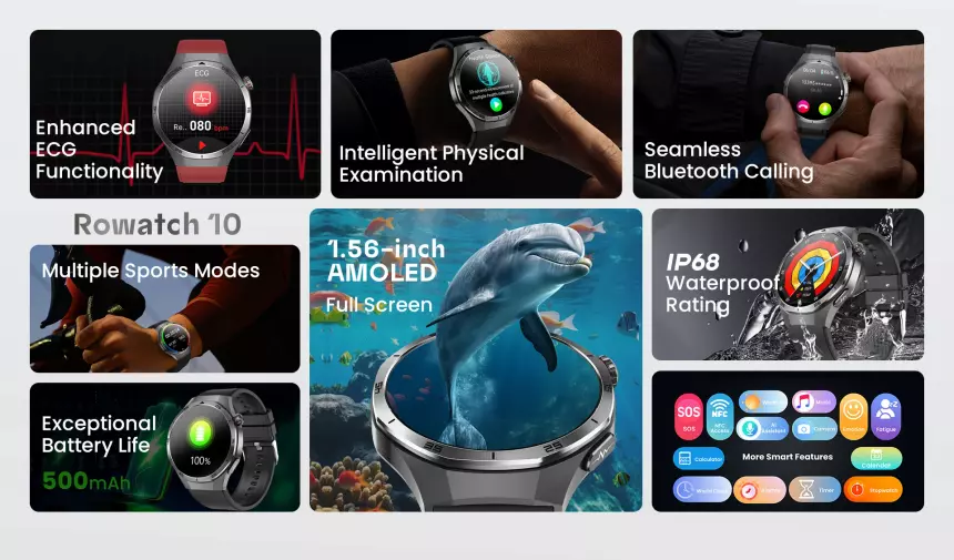 Представлены Rogbid Rowatch 10 — смарт-часы с «интеллектуальным обследованием здоровья»