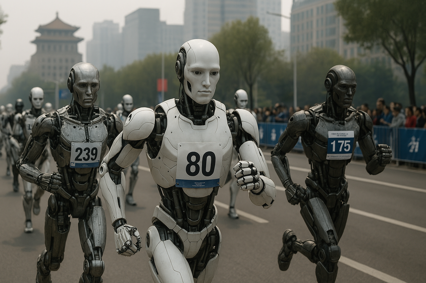 В Китае отложили первый в мире полумарафон для человекоподобных роботов из-за непогоды