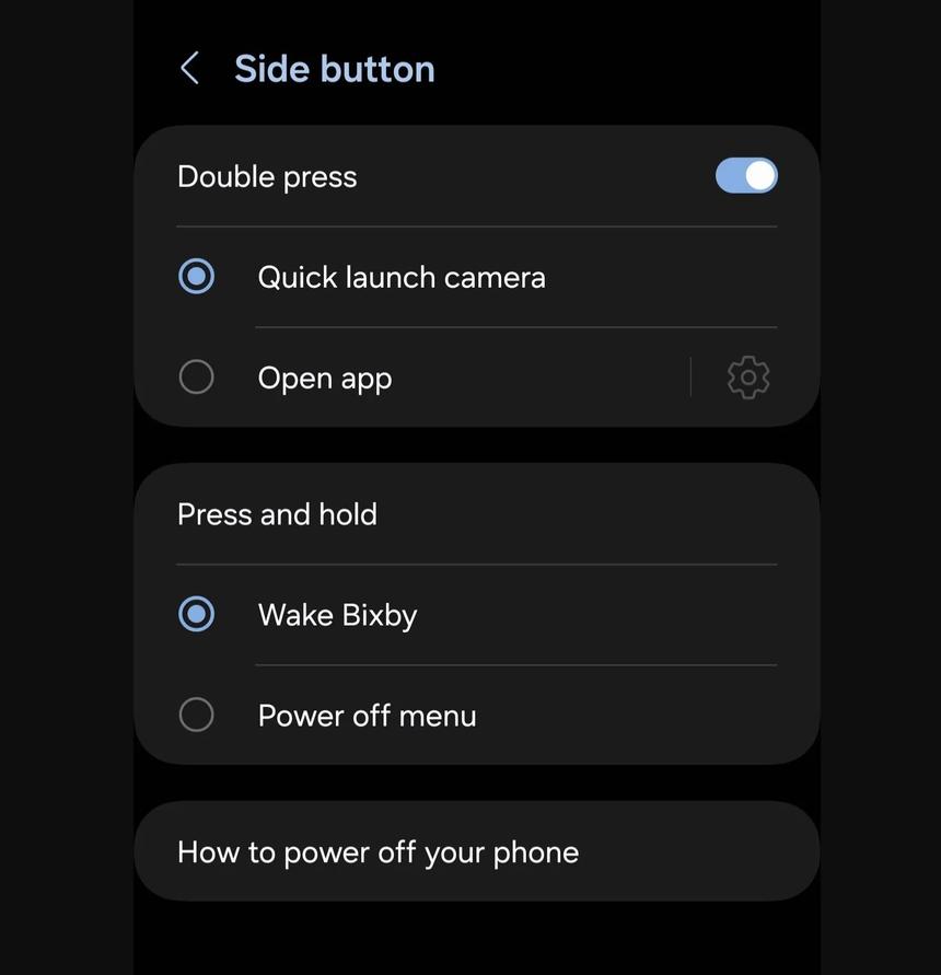 На смартфонах Samsung обнаружилась функция голосового ввода по кнопке питания