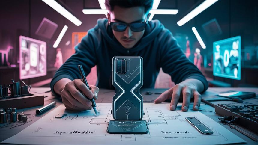 В Сеть утекли изображения базового Poco F7 в «геймерском» стиле