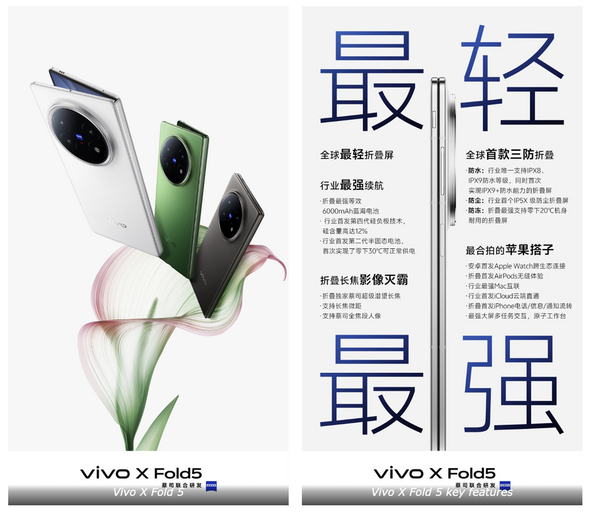 У складного Vivo X Fold 5 будет 6000 мАч