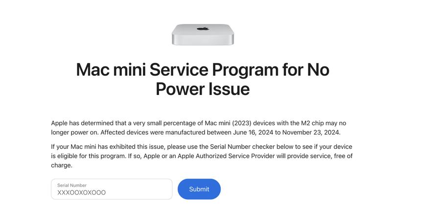 Apple запустила на сайте программу ремонта Mac mini из-за проблем с питанием