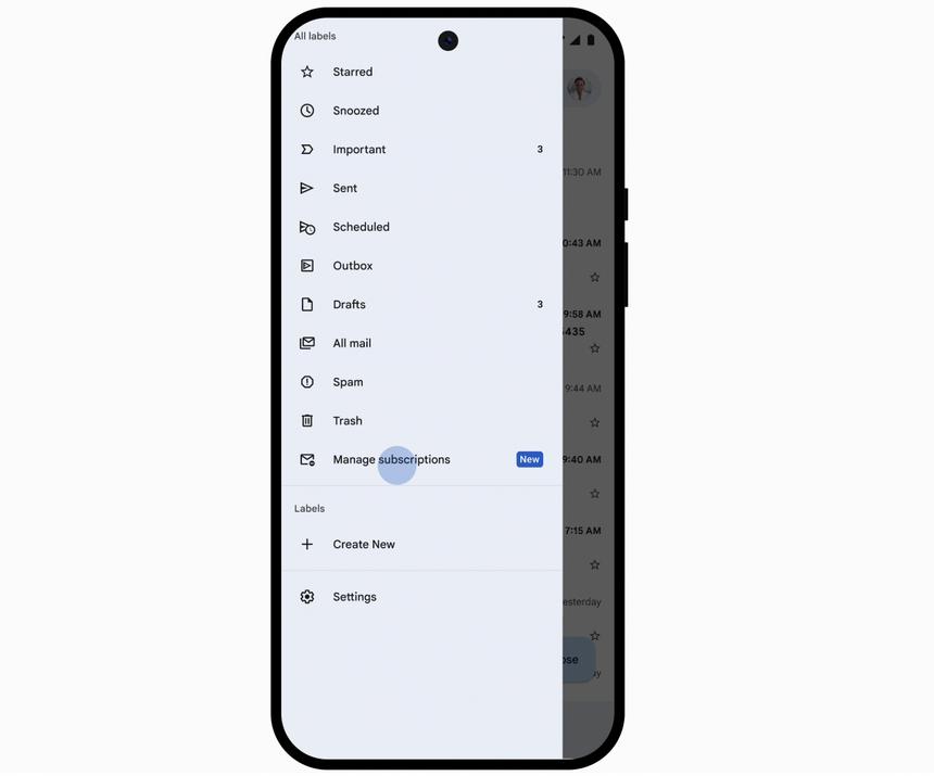 В Gmail появилась функция управления всеми подписками в одном месте