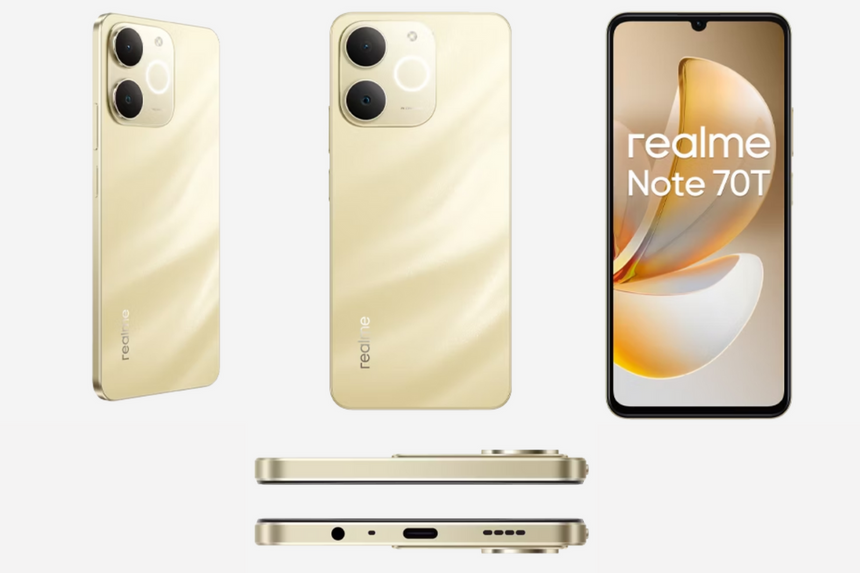 В Сеть слили характеристики бюджетного Realme Note 70T до официального анонса