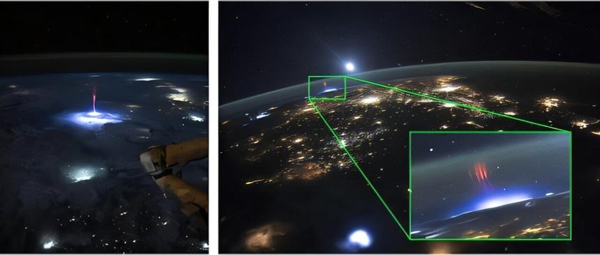 Астронавт с МКС снял редчайший «гигантский джет» в десятки километров