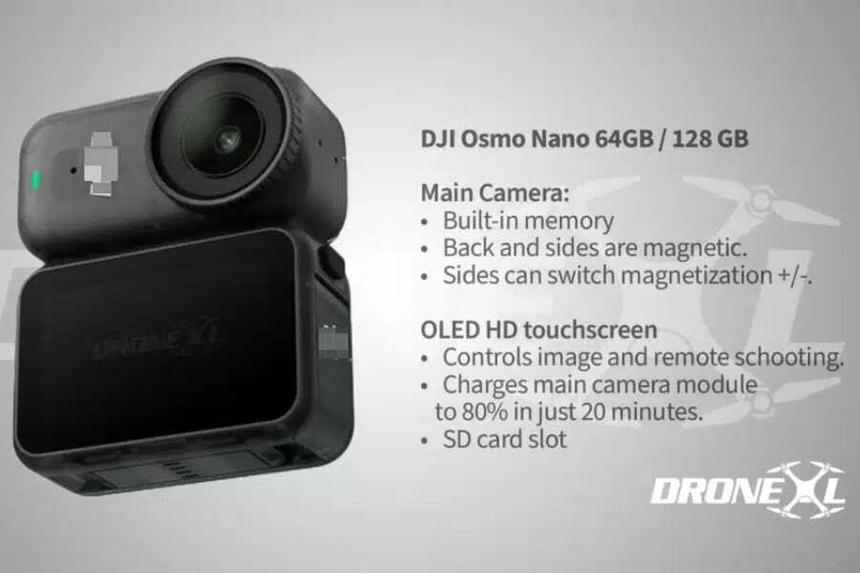 DJI выпустит компактную модульную экшн-камеру Osmo Nano в сентябре