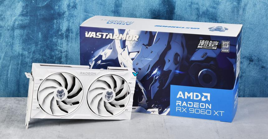 Vastarmor показала Radeon RX 9060 XT с синим логотипом AMD вместо красного