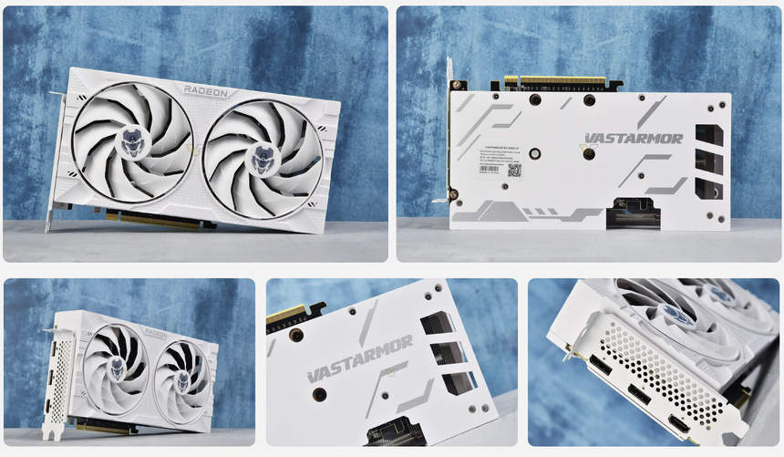 Vastarmor показала Radeon RX 9060 XT с синим логотипом AMD вместо красного