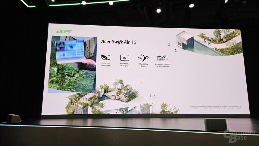 Acer представила рекордной легкий 16-дюймовый ноутбук Swift Air 16 весом менее 1 кг