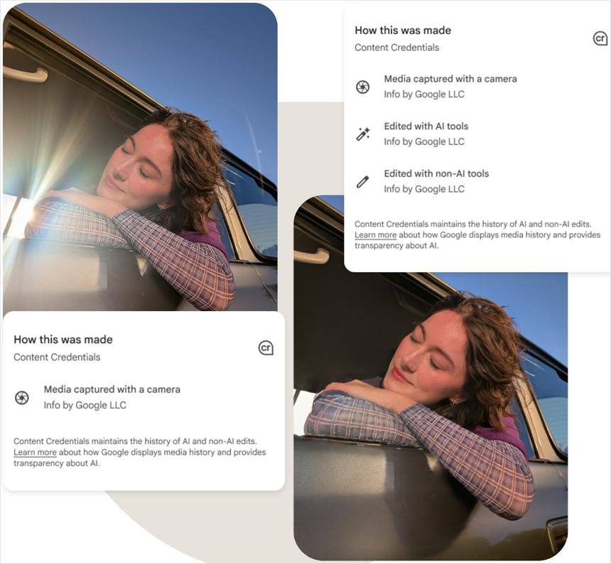 Google добавила в Pixel 10 автоматическую подпись фото цифровыми метками для борьбы с ИИ-подделками