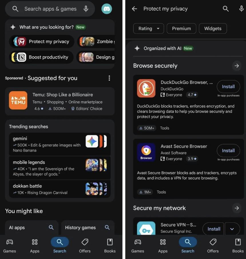 В Google Play появился «умный» способ поиска приложений — по темам
