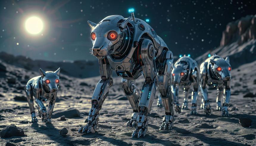 Китай начал испытание робособак в условиях, имитирующих лунные пещеры