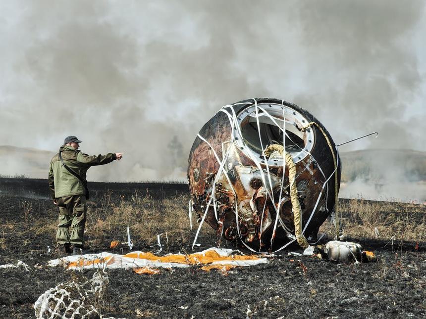 Аппарат после посадки