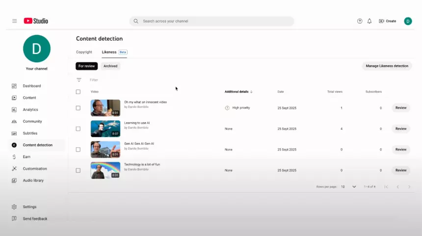 YouTube научился находить ИИ-видео с блогерами и удалять такой контент