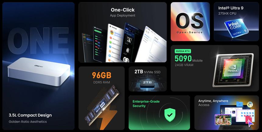 Представлен мини-ПК Olares One с мобильной RTX 5090 и 96 ГБ памяти