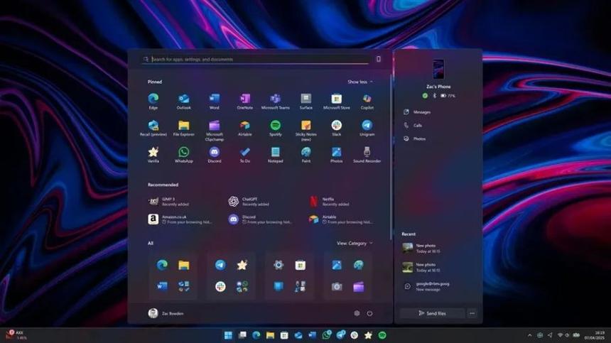 В меню «Пуск» стало возможным прикреплять больше значков приложений