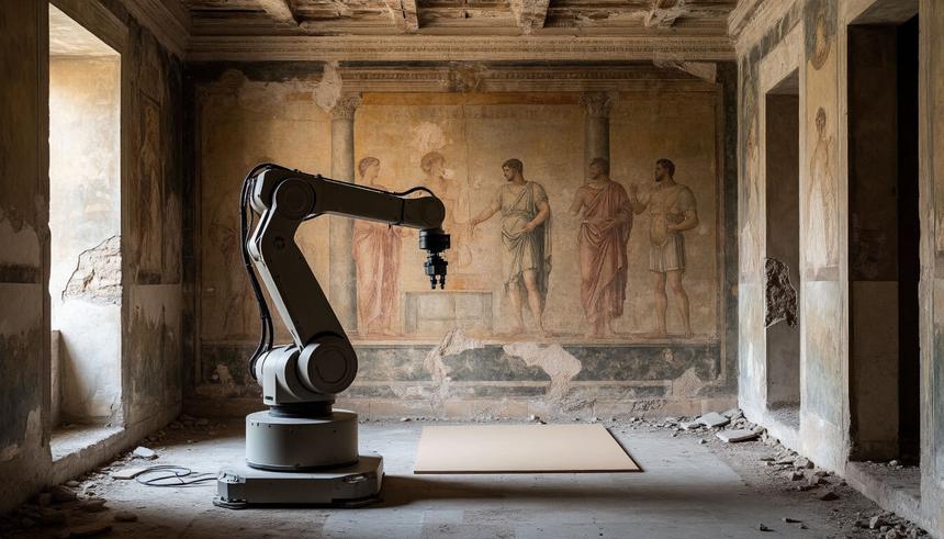 Робот поможет восстановить древние фрески в Помпеях
