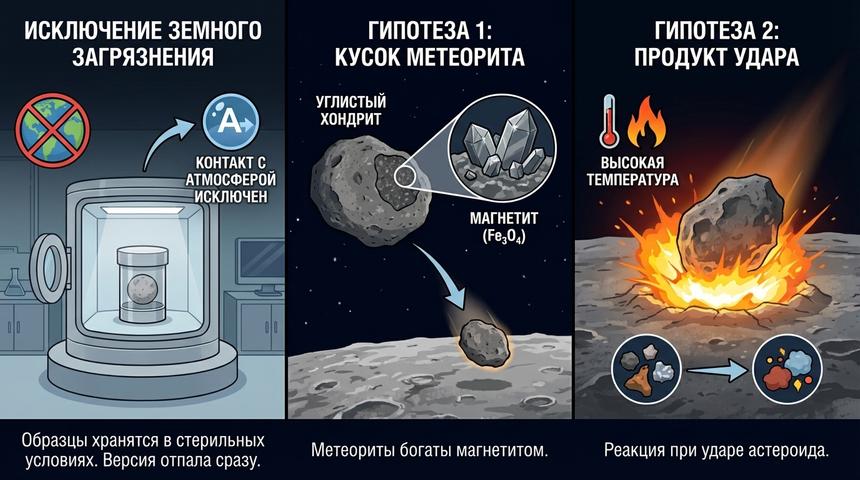 Ржавчина в вакууме. Учёные нашли на Луне то, чего там быть не может