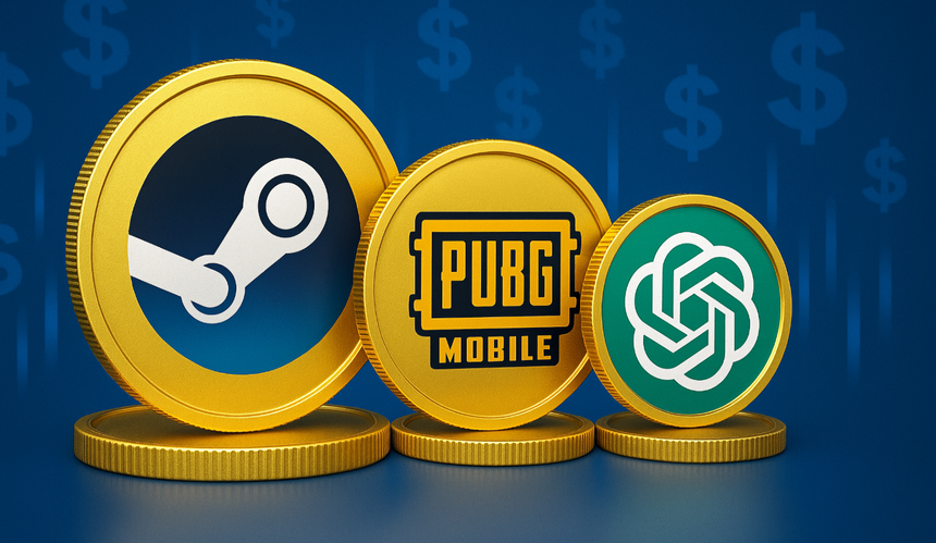 Steam, PUBG Mobile и ChatGPT стали самыми оплачиваемыми онлайн-сервисами у россиян