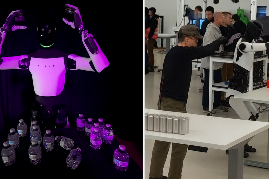 Робот-гуманоид Tesla Optimus упал и случайно раскрыл управление VR-оператором, а не ИИ