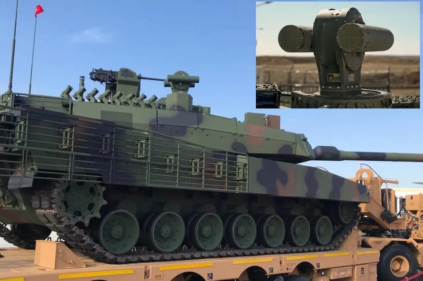 Танк Altay и его КАЗ Akkor 10 — выделены пусковые противоракет