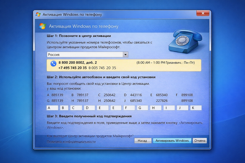 Microsoft больше не будет активировать свои продукты по телефону, даже Windows