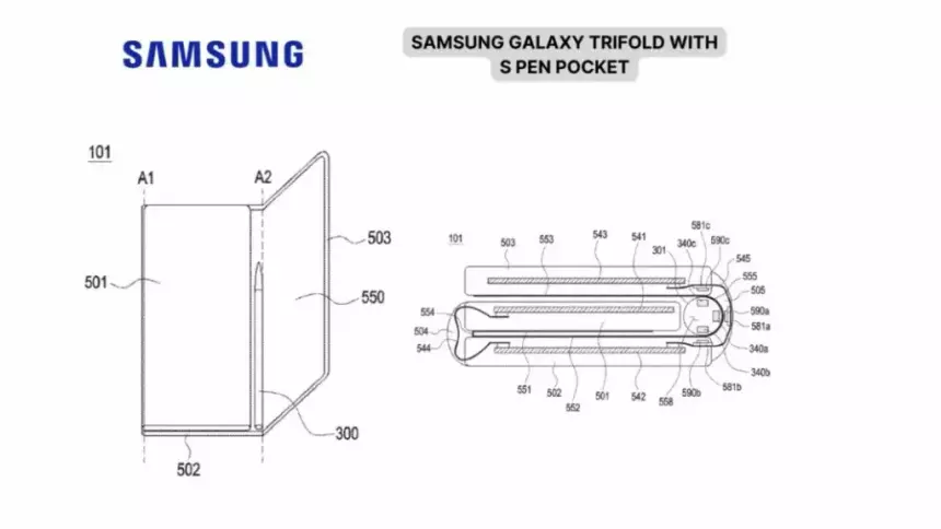 Samsung придумала, как спрятать стилус S Pen в смартфоне-«трикладушке»