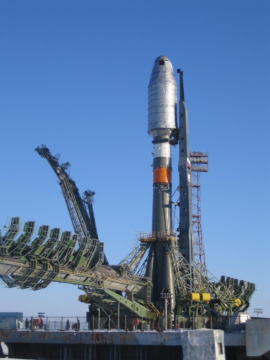 На Байконур доставили ракету «Союз-2.1б» для запуска грузового корабля к МКС