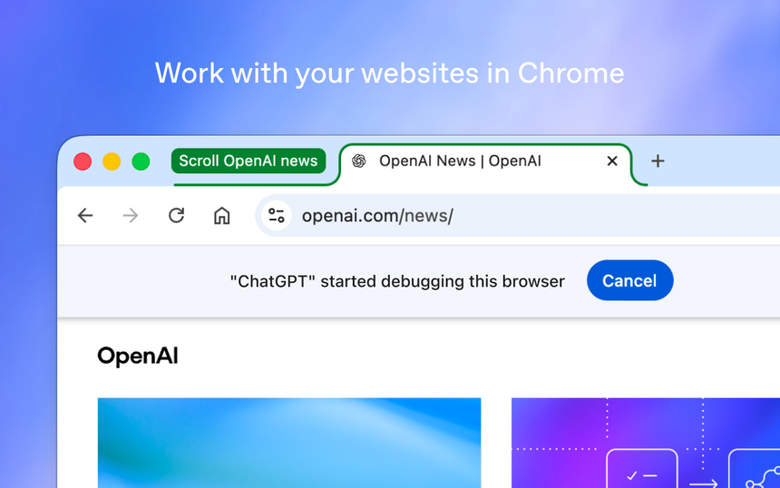ChatGPT с новым расширением для Chrome увидит содержимое открытого сайта
