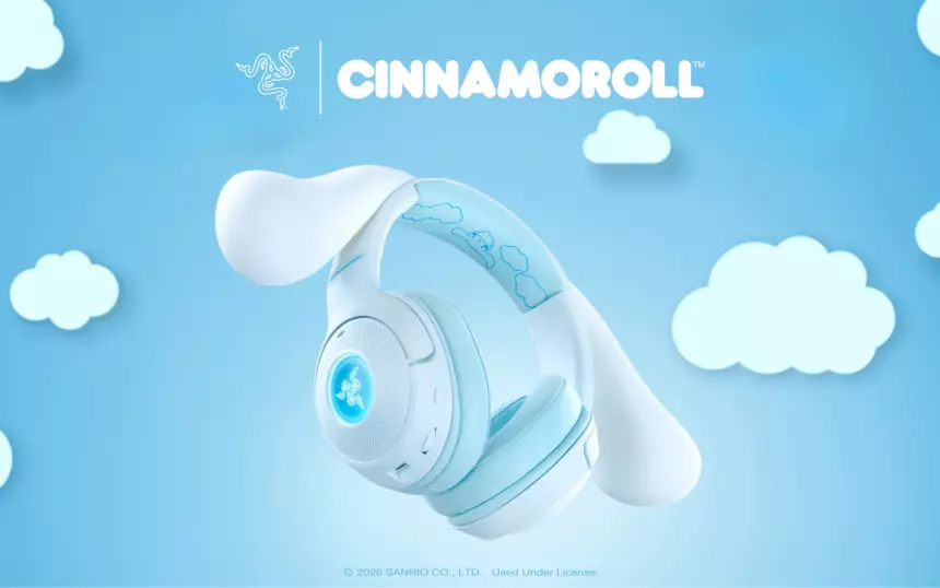 Razer выпустила наушники с щенячьими ушками Kitty V2 BT Cinnamoroll Edition