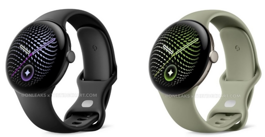 В сеть утекли официальные рендеры Pixel Watch 5