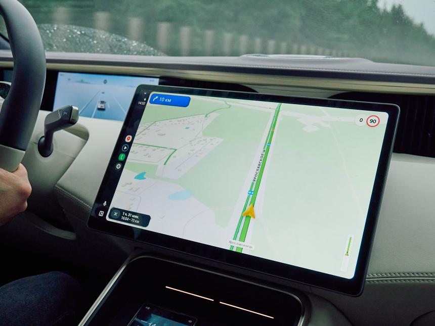 Яндекс Карты, запущенные через Android Auto