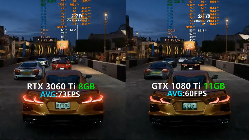 Новый «прокачанный средний класс» против старого флагмана: RTX 3060 Ti сравнили с GTX 1080 Ti в играх